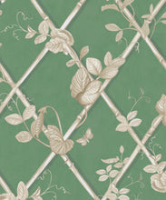 Load image into Gallery viewer, Grande Ivy Wallpaper • Dark Green &amp; Cane • Swatch