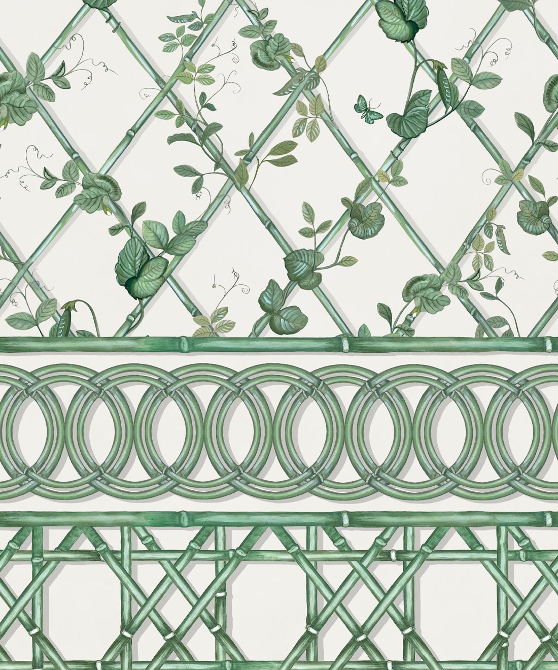 Ivy Frieze Mural • Irish Linen & Green • Swatch