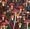 Mushroom Muse Peel and Stick Wallpaper - Black pattern