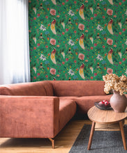 Load image into Gallery viewer, Gardenia Wallpaper • Green • Insitu