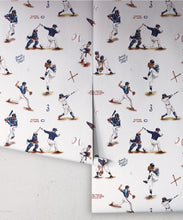 Load image into Gallery viewer, Baseball Wallpaper • Carmine • Rolls