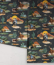 Load image into Gallery viewer, Frontier Wallpaper - Colorway: Navy - Roll