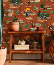 Load image into Gallery viewer, Frontier Wallpaper - Colorway: Rust - Insitu