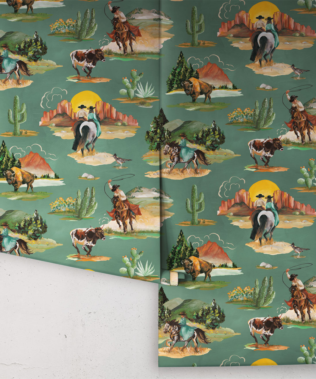 Frontier Wallpaper - Colorway: Turquoise - Roll