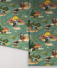 Load image into Gallery viewer, Frontier Wallpaper - Colorway: Turquoise - Roll