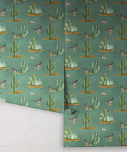 Load image into Gallery viewer, Roadrunner Wallpaper - Colorway: Turquoise - Roll