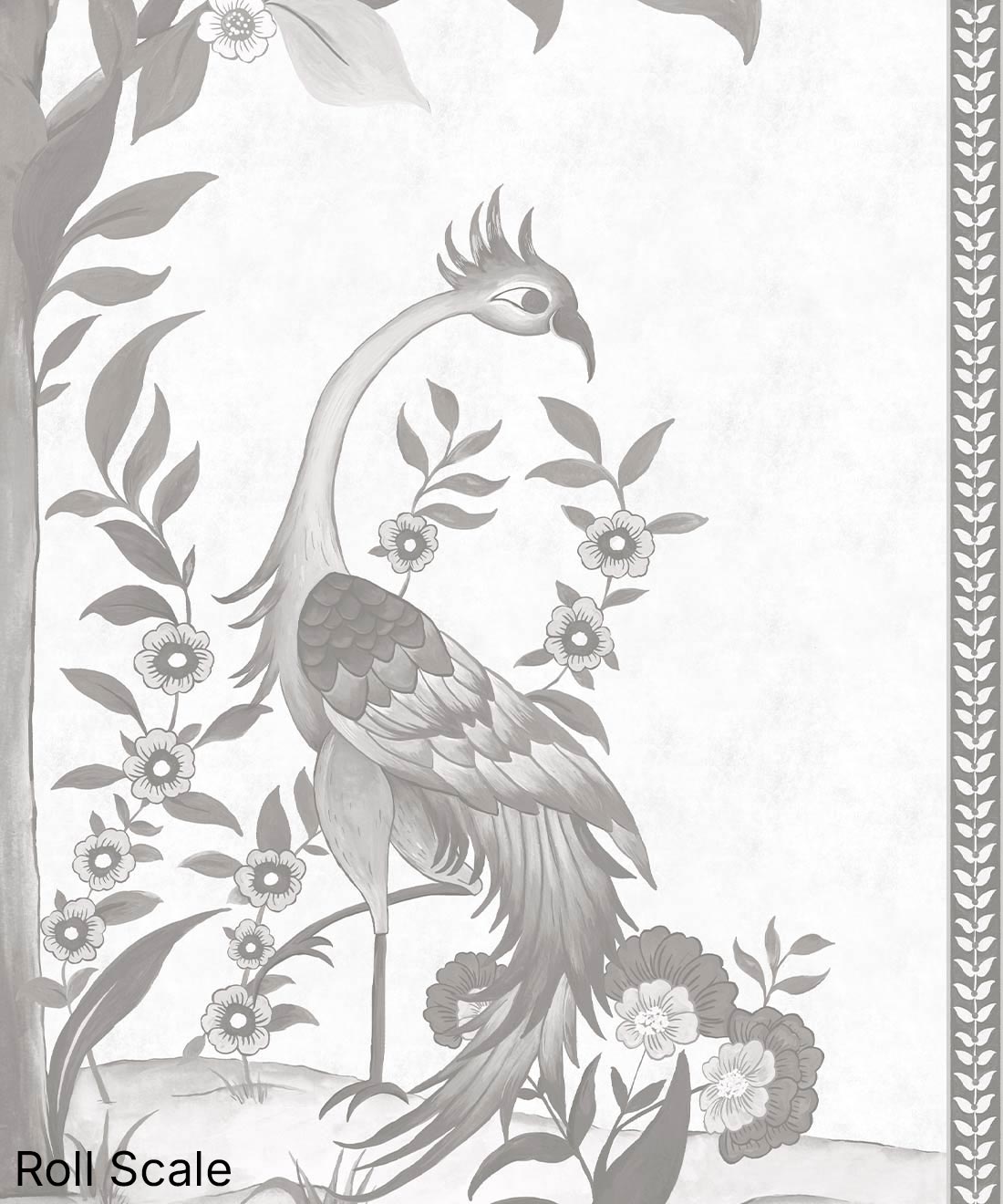 Pavilion Mural - Palace Grove Collection - M&K Studio - Swatch - Colorway: Ivory