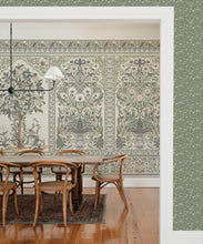 Load image into Gallery viewer, Pavilion Mural - Palace Grove Collection - M&amp;K Studio - Insitu - Colorway: Linen