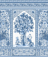 Load image into Gallery viewer, Pavilion Mural - Palace Grove Collection - M&amp;K Studio - Swatch - Colorway: Sapphire