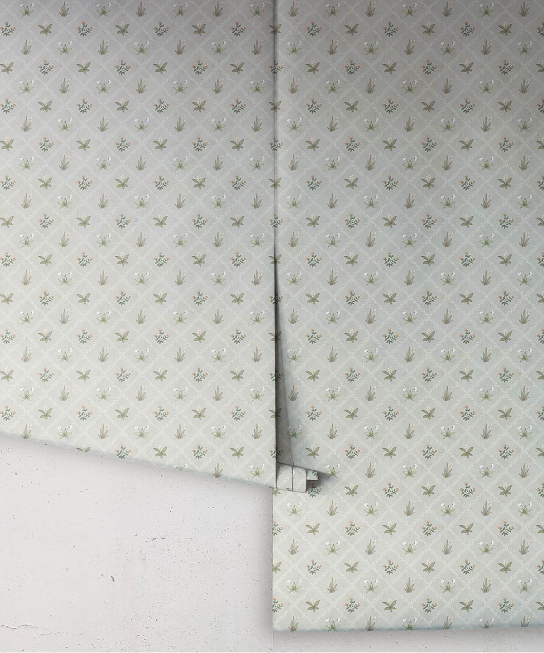 Floret Wallpaper - Palace Grove Collection - M&K Studio - Roll - Colorway: Duck Egg