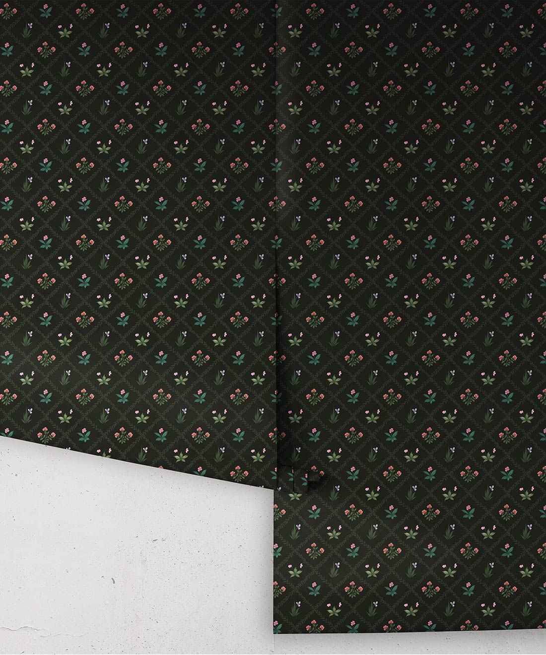 Floret Wallpaper - Palace Grove Collection - M&K Studio - Roll - Colorway: Jewel