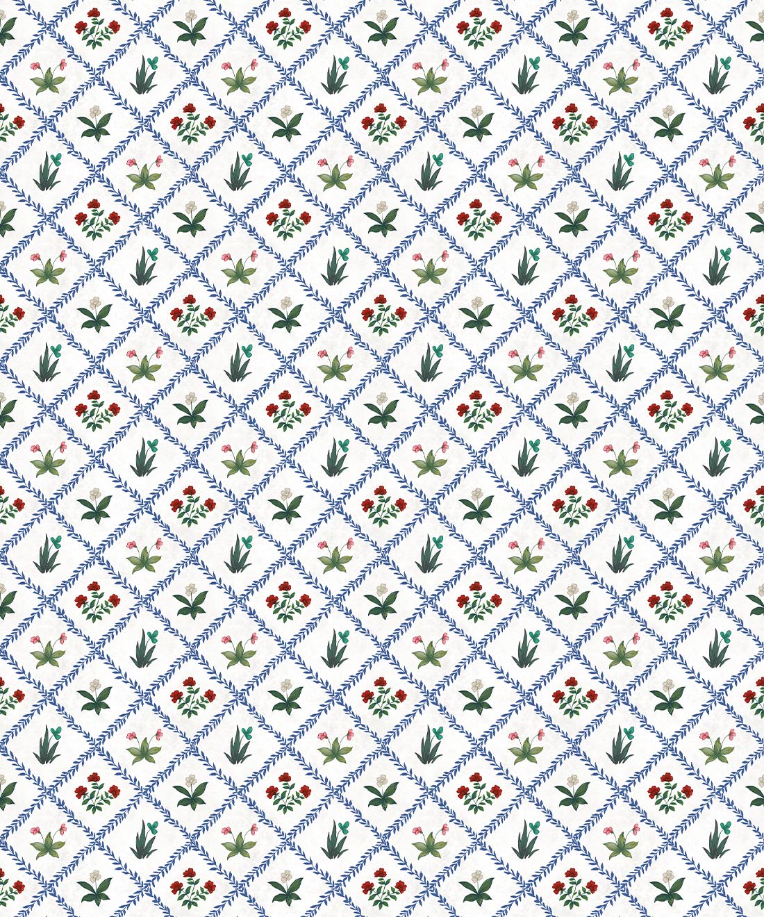 Floret Wallpaper - Palace Grove Collection - M&K Studio - Swatch - Colorway: Ruby