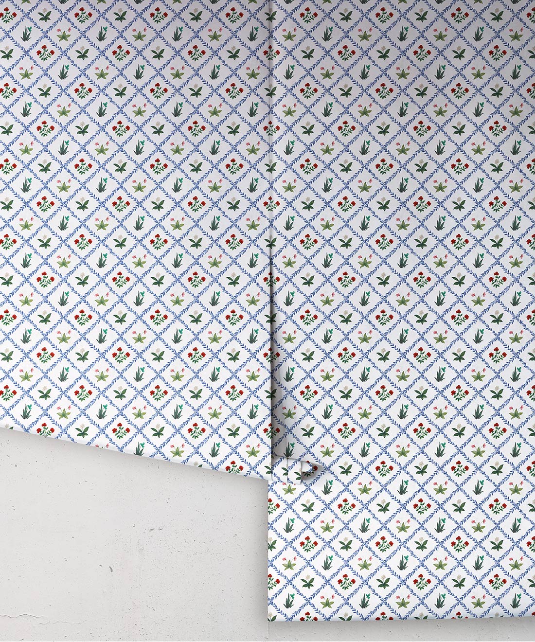 Floret Wallpaper - Palace Grove Collection - M&K Studio - Roll - Colorway: Ruby