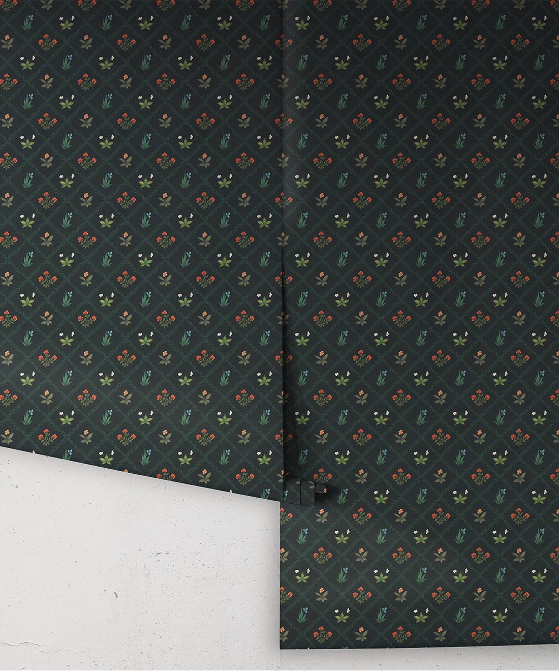 Floret Wallpaper - Palace Grove Collection - M&K Studio - Roll - Colorway: Topaz