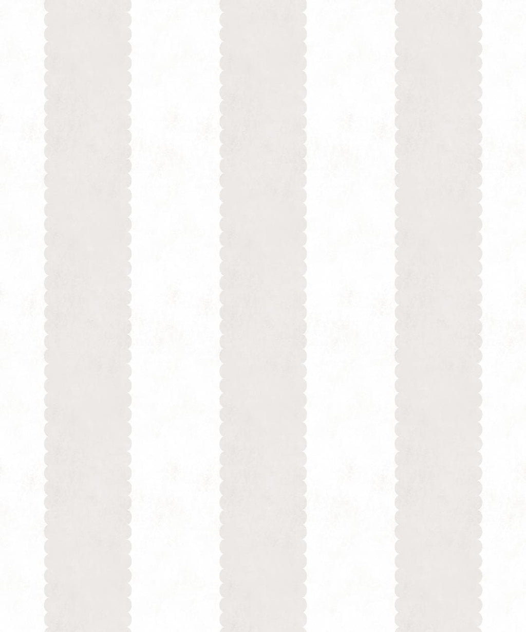 Scallop Stripe Wallpaper - Palace Grove Collection - M&K Studio - Swatch - Colorway: Ivory