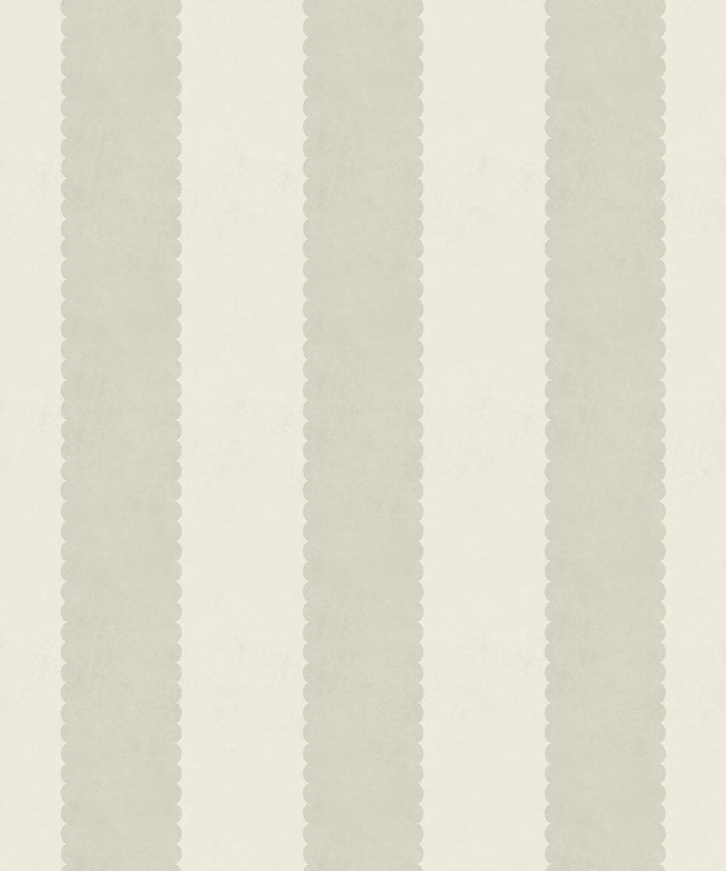 Scallop Stripe Wallpaper - Palace Grove Collection - M&K Studio - Swatch - Colorway: Linen