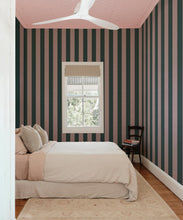 Load image into Gallery viewer, Scallop Stripe Wallpaper - Palace Grove Collection - M&amp;K Studio - Insitu - Colorway: Ruby