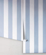 Load image into Gallery viewer, Scallop Stripe Wallpaper - Palace Grove Collection - M&amp;K Studio - Roll - Colorway: Sapphire