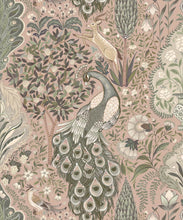 Load image into Gallery viewer, Peacock Garden Wallpaper - Palace Grove Collection - M&amp;K Studio - Swatch - Colorway: Antique Rose