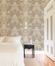 Load image into Gallery viewer, Peacock Garden Wallpaper - Palace Grove Collection - M&amp;K Studio - Insitu - Colorway: Antique Rose