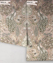 Load image into Gallery viewer, Peacock Garden Wallpaper - Palace Grove Collection - M&amp;K Studio - Roll - Colorway: Antique Rose