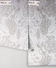 Load image into Gallery viewer, Peacock Garden Wallpaper - Palace Grove Collection - M&amp;K Studio - Roll - Colorway: Ivory