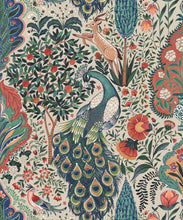 Load image into Gallery viewer, Peacock Garden Wallpaper - Palace Grove Collection - M&amp;K Studio - Swatch - Colorway: Kesar