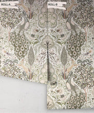 Load image into Gallery viewer, Peacock Garden Wallpaper - Palace Grove Collection - M&amp;K Studio - Roll - Colorway: Linen