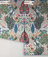 Load image into Gallery viewer, Peacock Garden Wallpaper - Palace Grove Collection - M&amp;K Studio - Roll - Colorway: Ruby