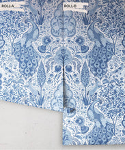 Load image into Gallery viewer, Peacock Garden Wallpaper - Palace Grove Collection - M&amp;K Studio - Roll - Colorway: Sapphire
