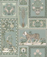 Load image into Gallery viewer, Courtyard Wallpaper - Palace Grove Collection - M&amp;K Studio - Swatch - Colorway: Duck Egg