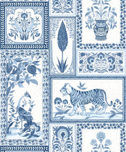 Load image into Gallery viewer, Courtyard Wallpaper - Palace Grove Collection - M&amp;K Studio - Swatch - Colorway: Sapphire