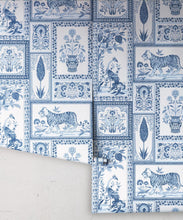 Load image into Gallery viewer, Courtyard Wallpaper - Palace Grove Collection - M&amp;K Studio - Roll - Colorway: Sapphire