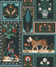Load image into Gallery viewer, Courtyard Wallpaper - Palace Grove Collection - M&amp;K Studio - Swatch - Colorway: Topaz