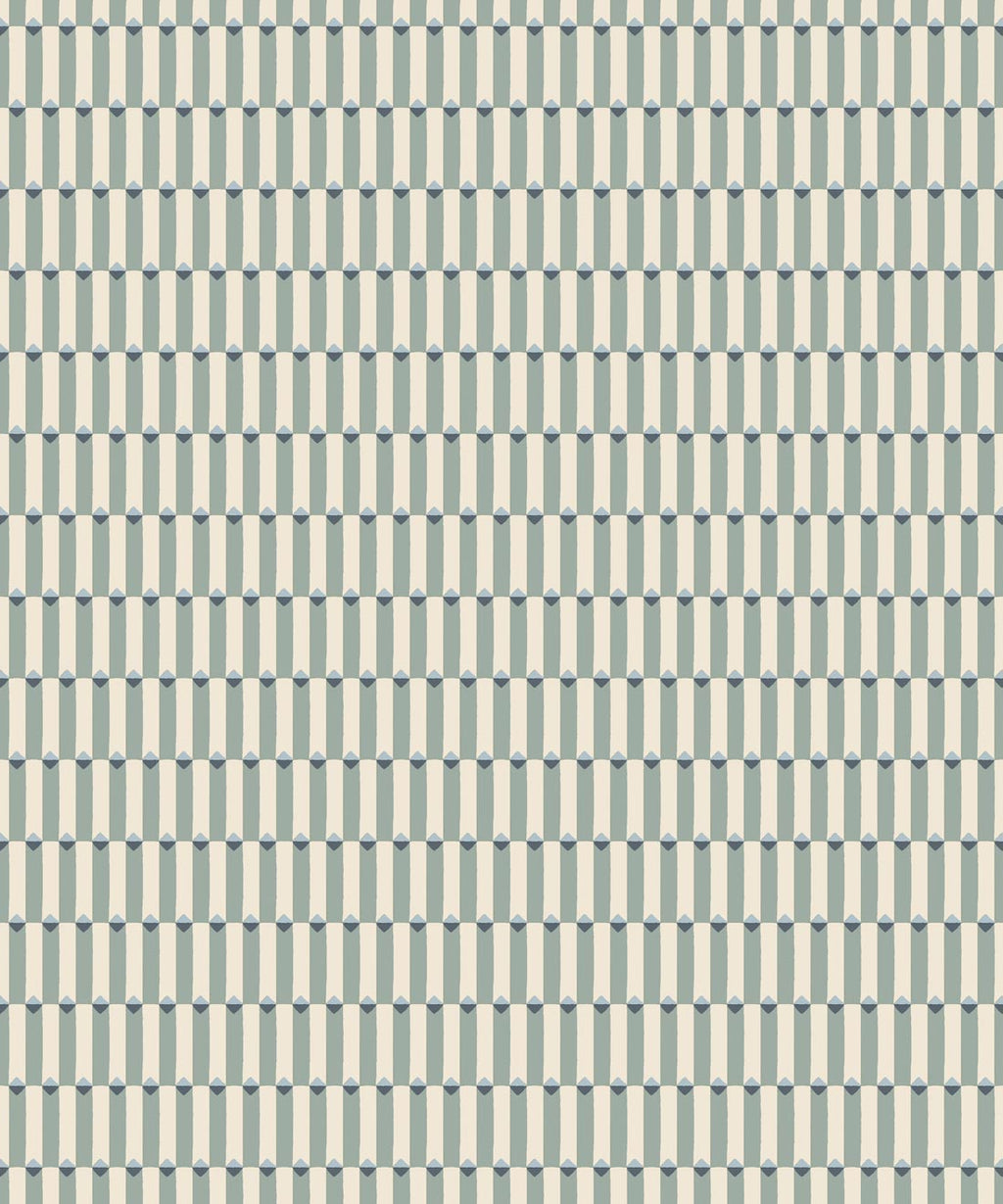 Petite Prints Collection by Milton and King Studio - Petite Prints: Geometrics - Axis Wallpaper - Colourway: Aqua - Swatch