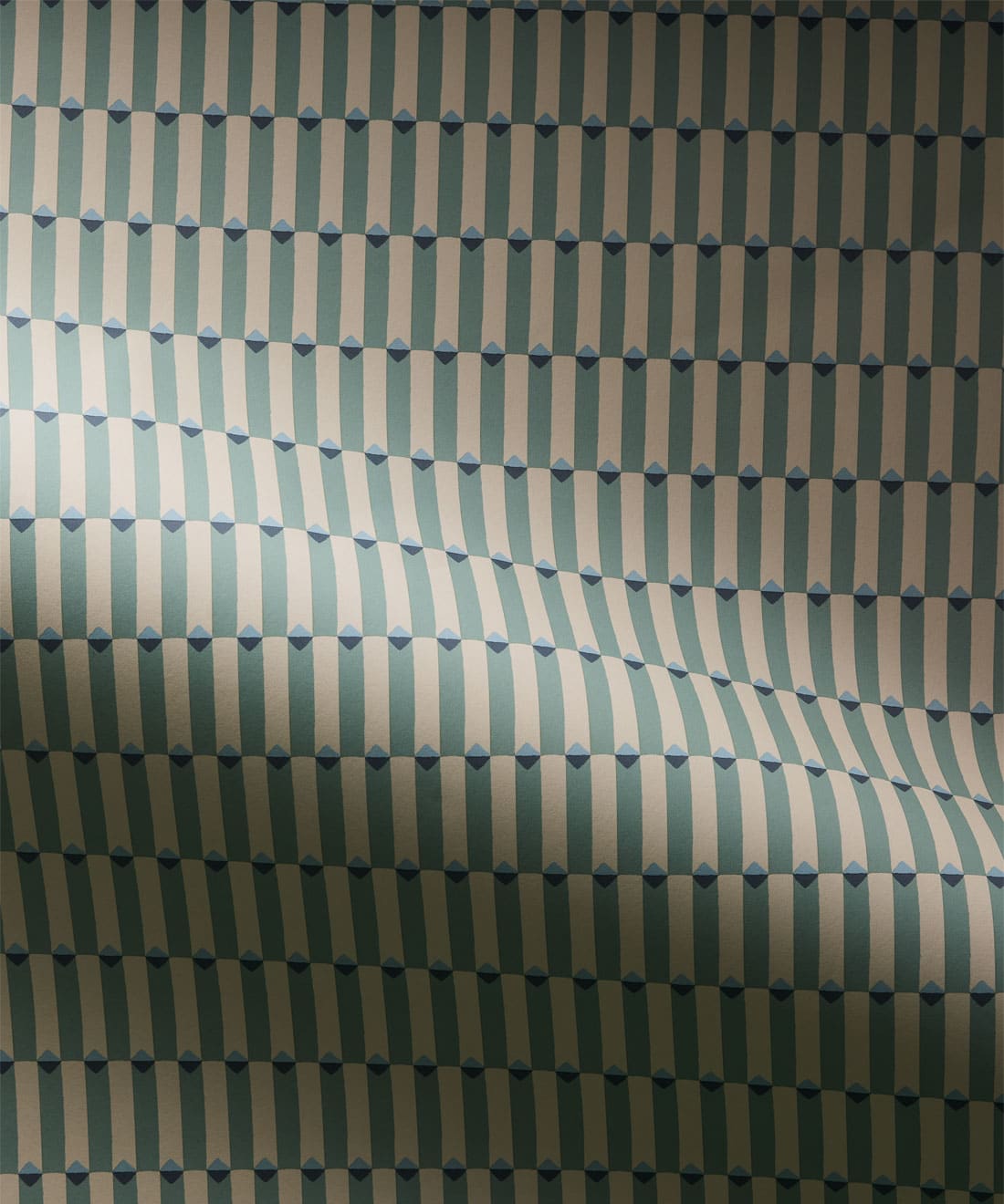 Petite Prints Collection by Milton and King Studio - Petite Prints: Geometrics - Axis Wallpaper - Colourway: Aqua - Roll 2