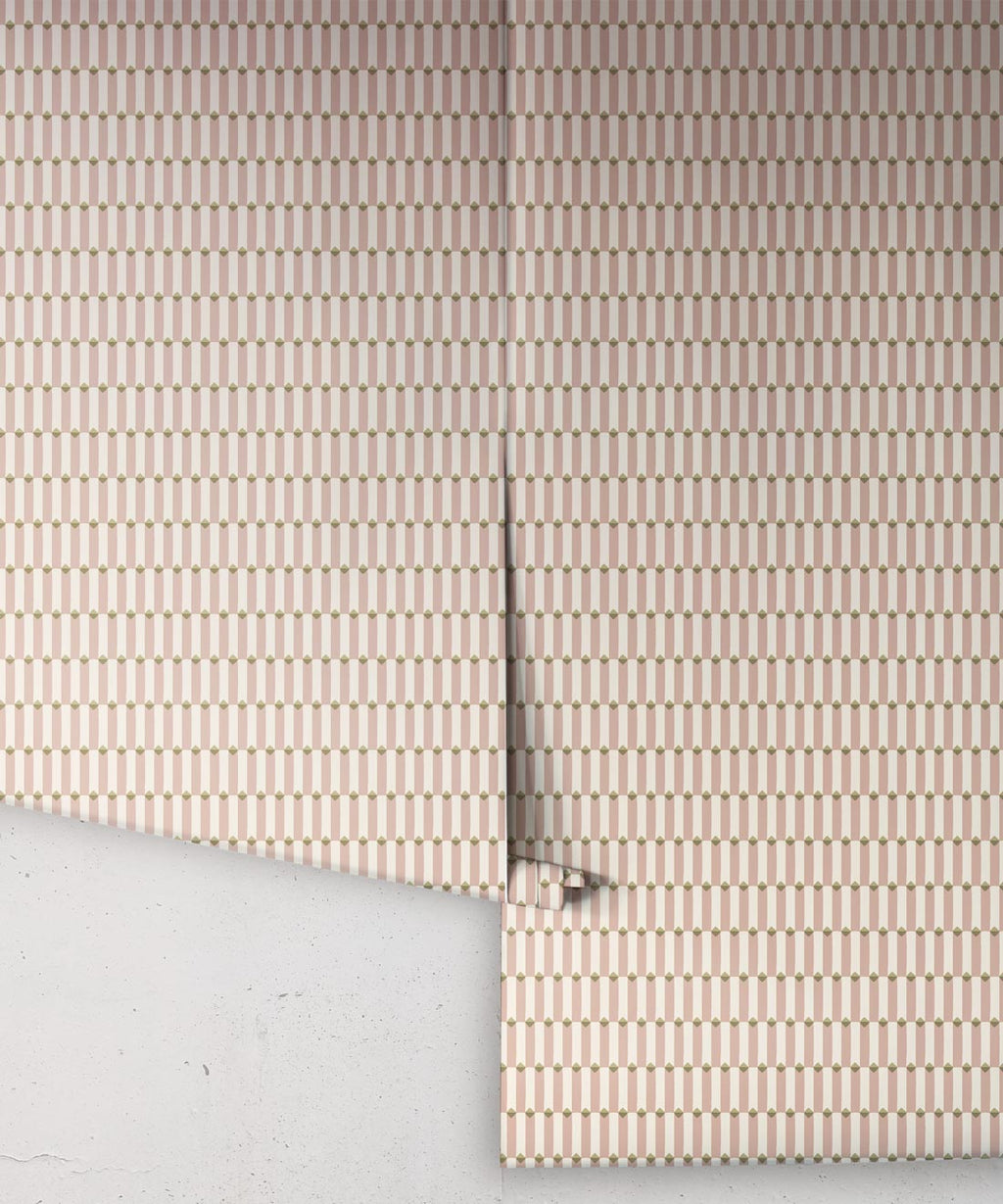 Petite Prints Collection by Milton and King Studio - Petite Prints: Geometrics - Axis Wallpaper - Colourway: Blush - Roll