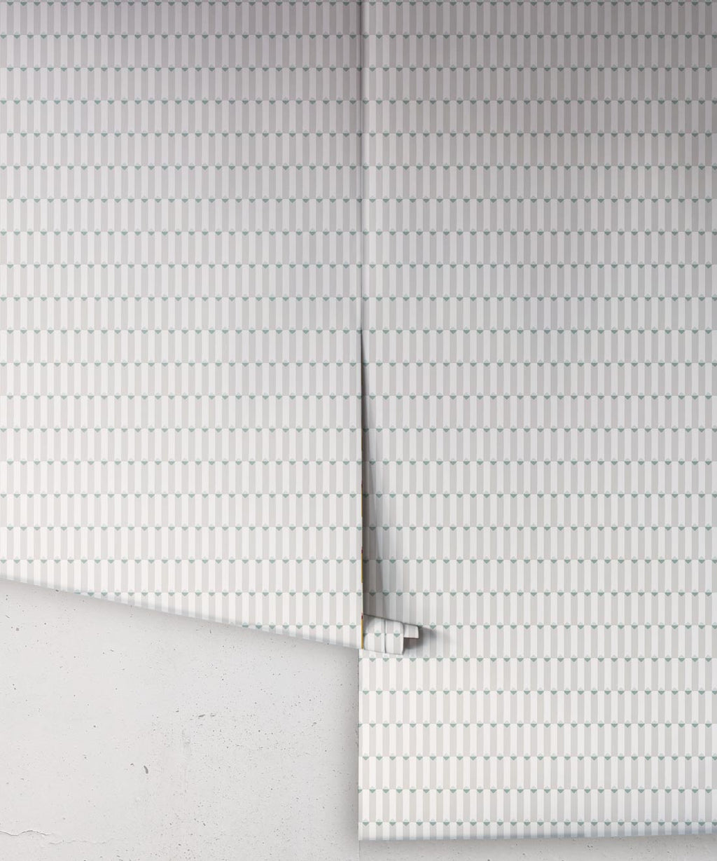 Petite Prints Collection by Milton and King Studio - Petite Prints: Geometrics - Axis Wallpaper - Colourway: Cloud - Roll
