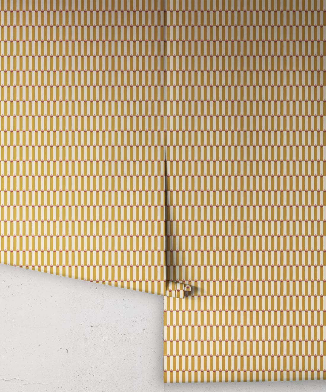 Petite Prints Collection by Milton and King Studio - Petite Prints: Geometrics - Axis Wallpaper - Colourway: Gold - Roll