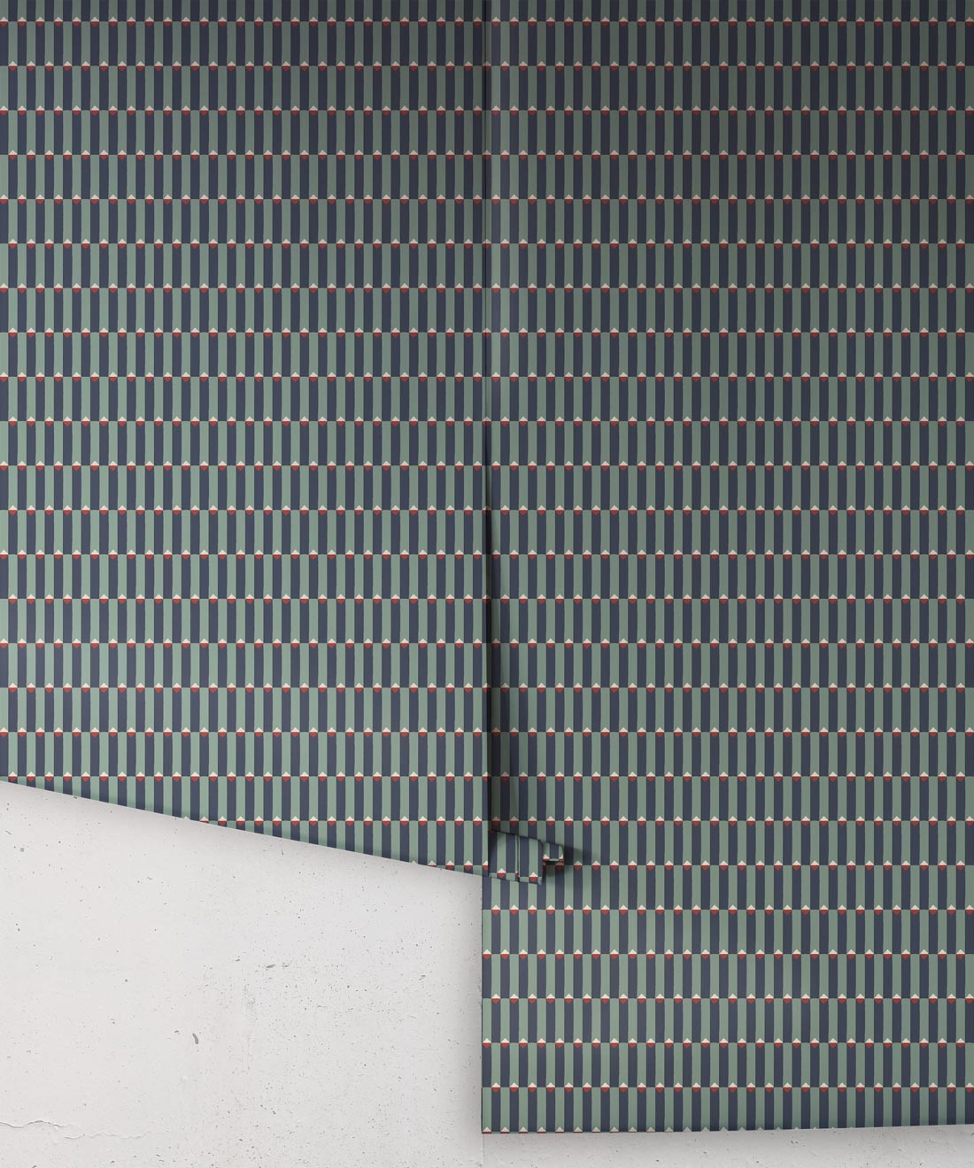 Petite Prints Collection by Milton and King Studio - Petite Prints: Geometrics - Axis Wallpaper - Colourway: Nautical - Roll