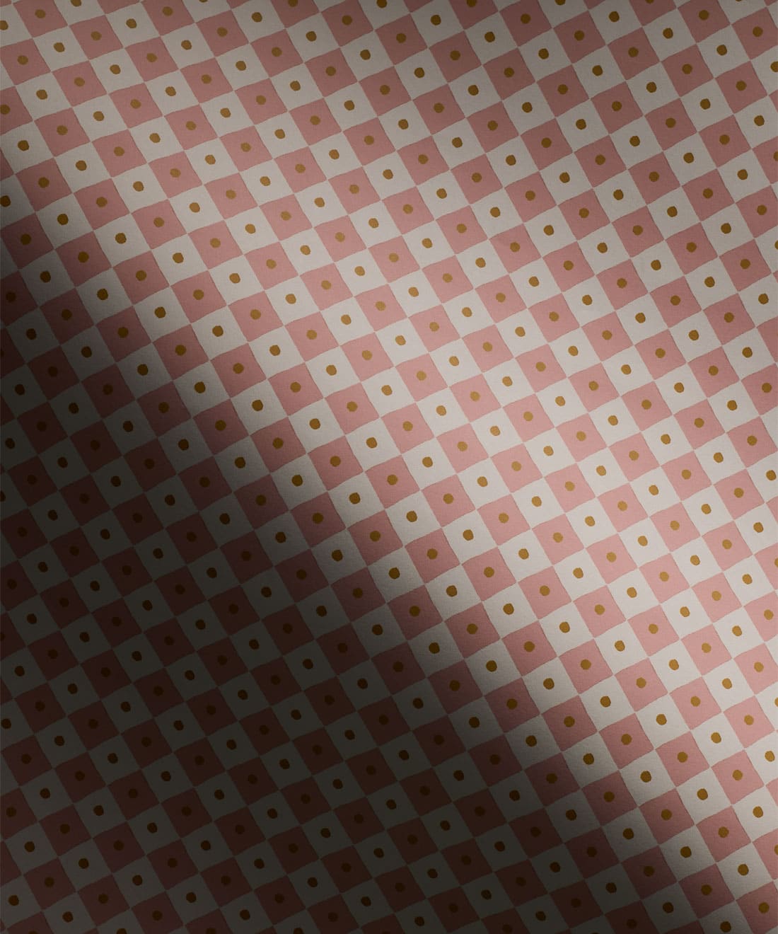 Petite Prints Collection by Milton and King Studio - Petite Prints: Geometrics - Checkerboard Wallpaper - Colourway: Blush - Swatch 2