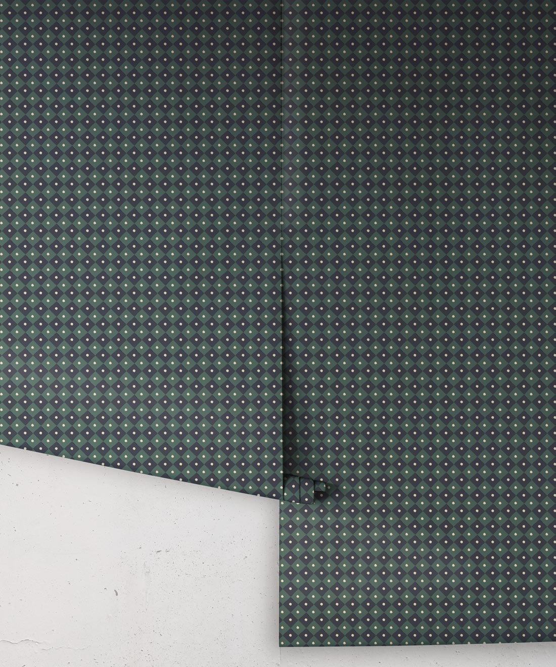 Petite Prints Collection by Milton and King Studio - Petite Prints: Geometrics - Checkerboard Wallpaper - Colourway: Indigo - Roll