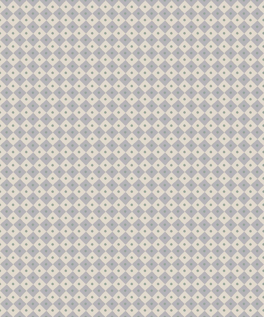 Petite Prints Collection by Milton and King Studio - Petite Prints: Geometrics - Checkerboard Wallpaper - Colourway: Lilac - Swatch