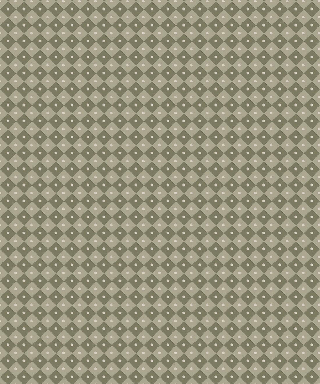 Petite Prints Collection by Milton and King Studio - Petite Prints: Geometrics - Checkerboard Wallpaper - Colourway: Moss - Swatch