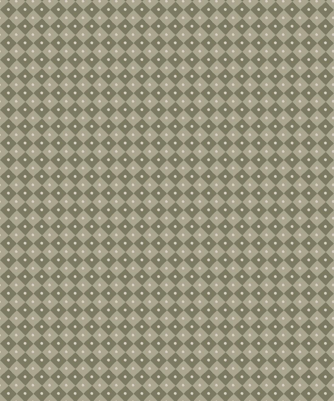 Petite Prints Collection by Milton and King Studio - Petite Prints: Geometrics - Checkerboard Wallpaper - Colourway: Moss - Swatch