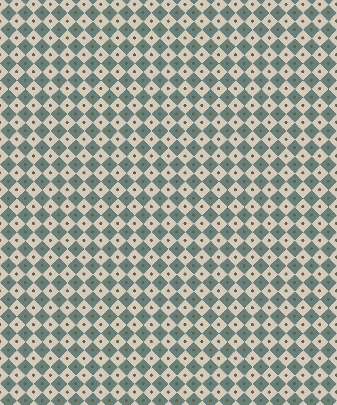 Petite Prints Collection by Milton and King Studio - Petite Prints: Geometrics - Checkerboard Wallpaper - Colourway: Teal - Swatch