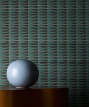 Load image into Gallery viewer, Petite Prints Collection by Milton and King Studio - Petite Prints: Geometrics - Flag Wallpaper - Colourway: Indigo - Insitu