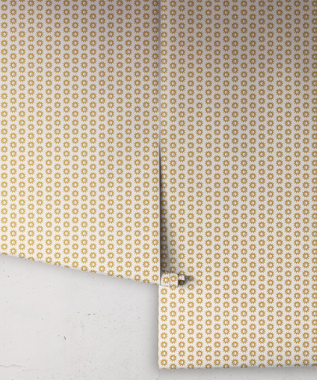 Petite Prints Collection by Milton and King Studio - Petite Prints: Geometrics - Sunburst Wallpaper - Colourway: Golden - Roll