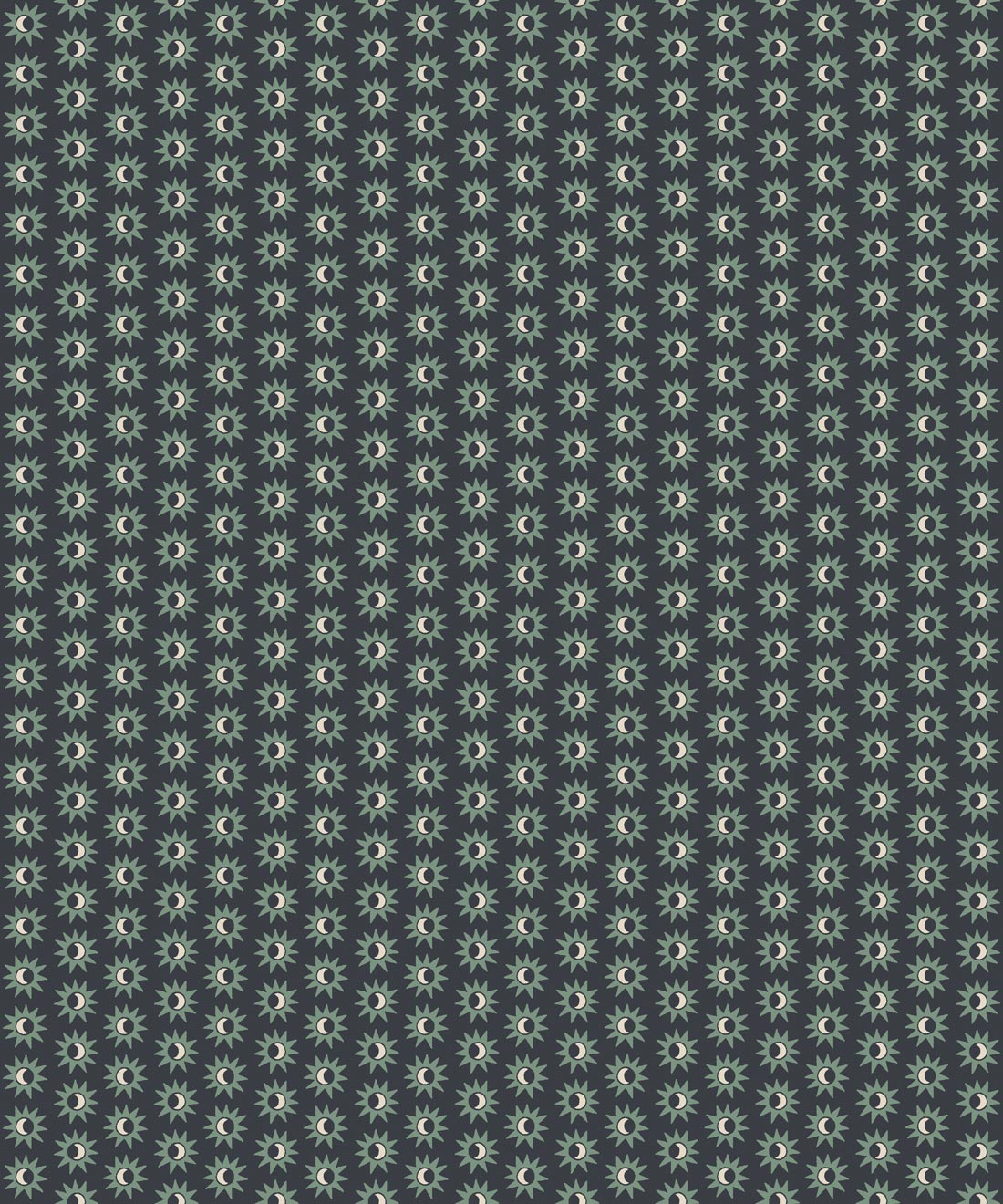 Petite Prints Collection by Milton and King Studio - Petite Prints: Geometrics - Sunburst Wallpaper - Colourway: Night - Swatch