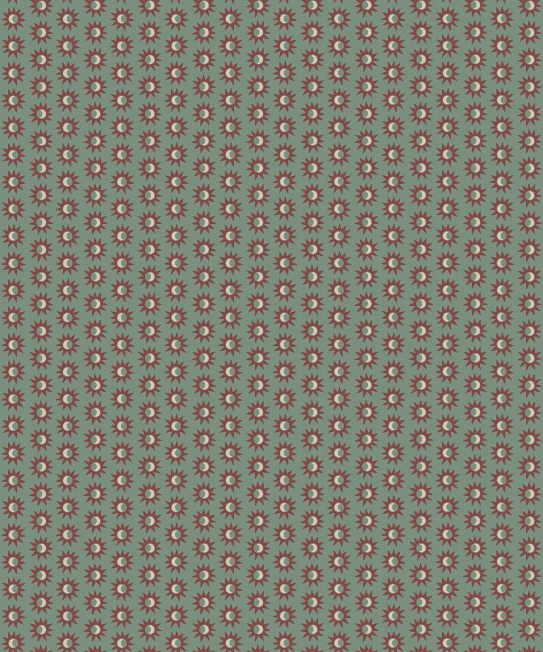Petite Prints Collection by Milton and King Studio - Petite Prints: Geometrics - Sunburst Wallpaper - Colourway: Retro - Swatch